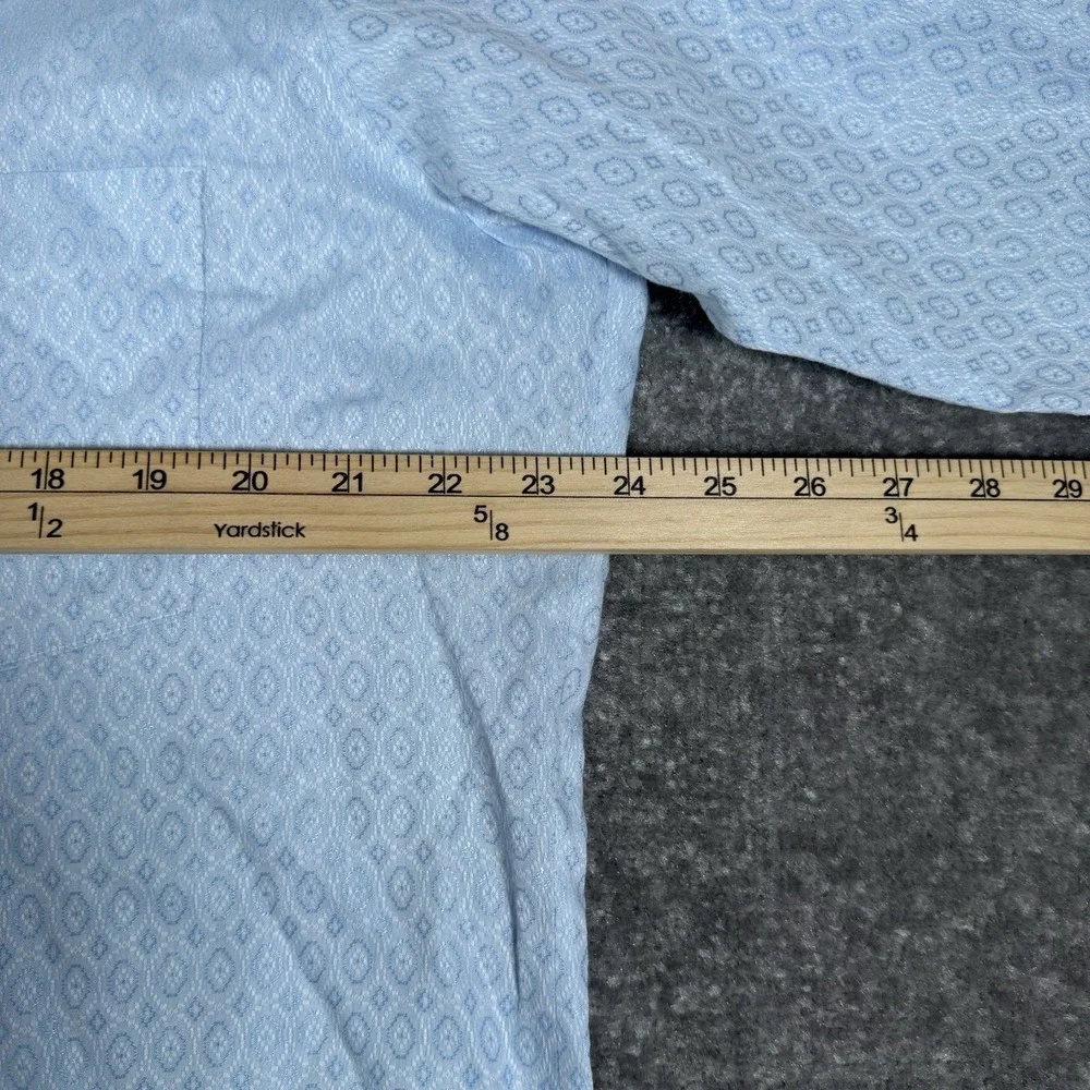 VTG Arrow Kent Collection Shirt Men's 16.5 35 Blue Geometric Sanforized USA Made - Picture 7 of 8